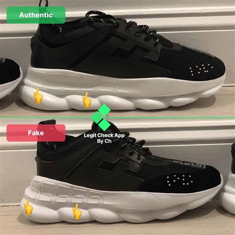 versace chain reaction fake vs original|versace chain reaction all black.